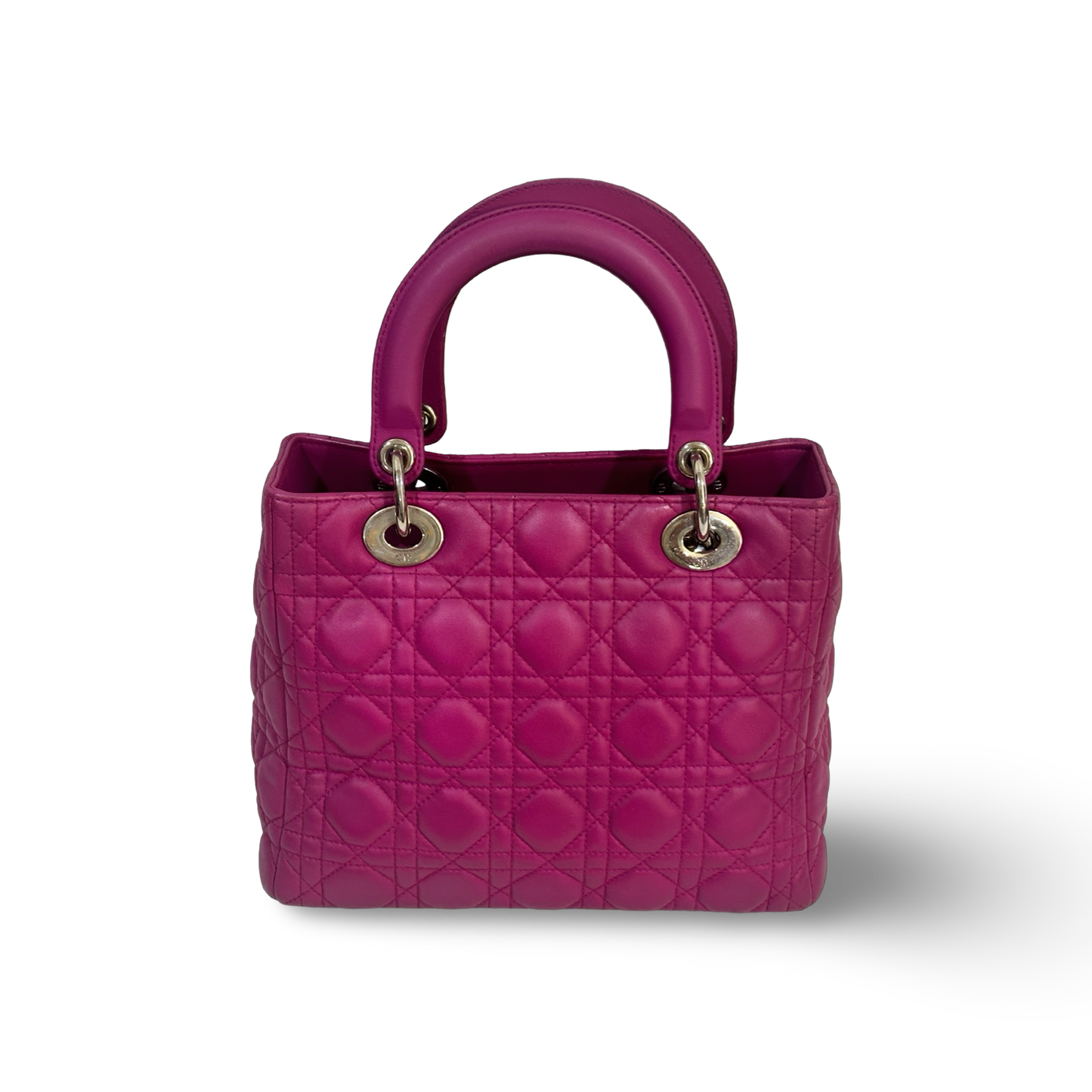 Dior Cannage Lambskin Medium Lady Bag - SHW / Purple