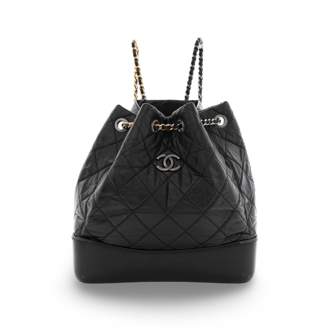 Chanel  Quilted Aged Calfskin Small Gabrielle Backpack - Muti-HW/ Black
