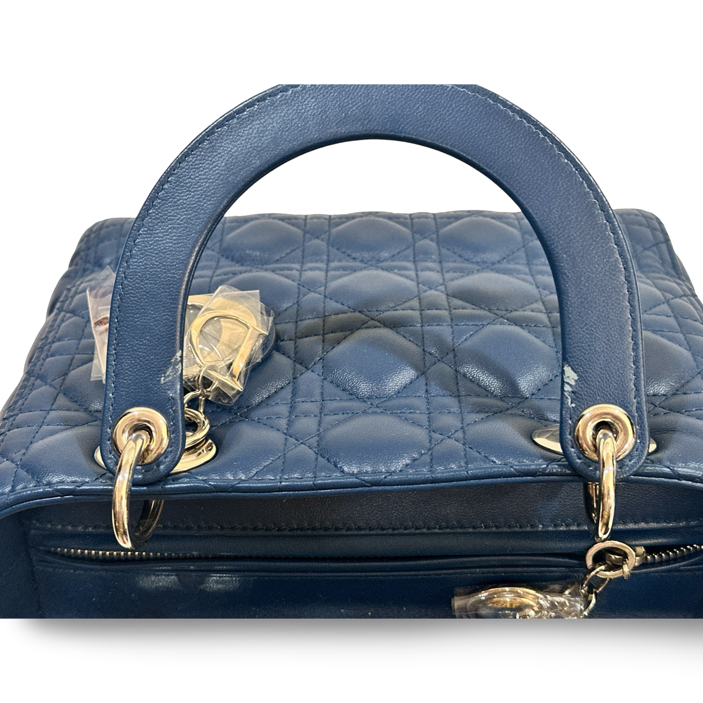 Dior Classic Lambskin Medium Lady Bag Blue