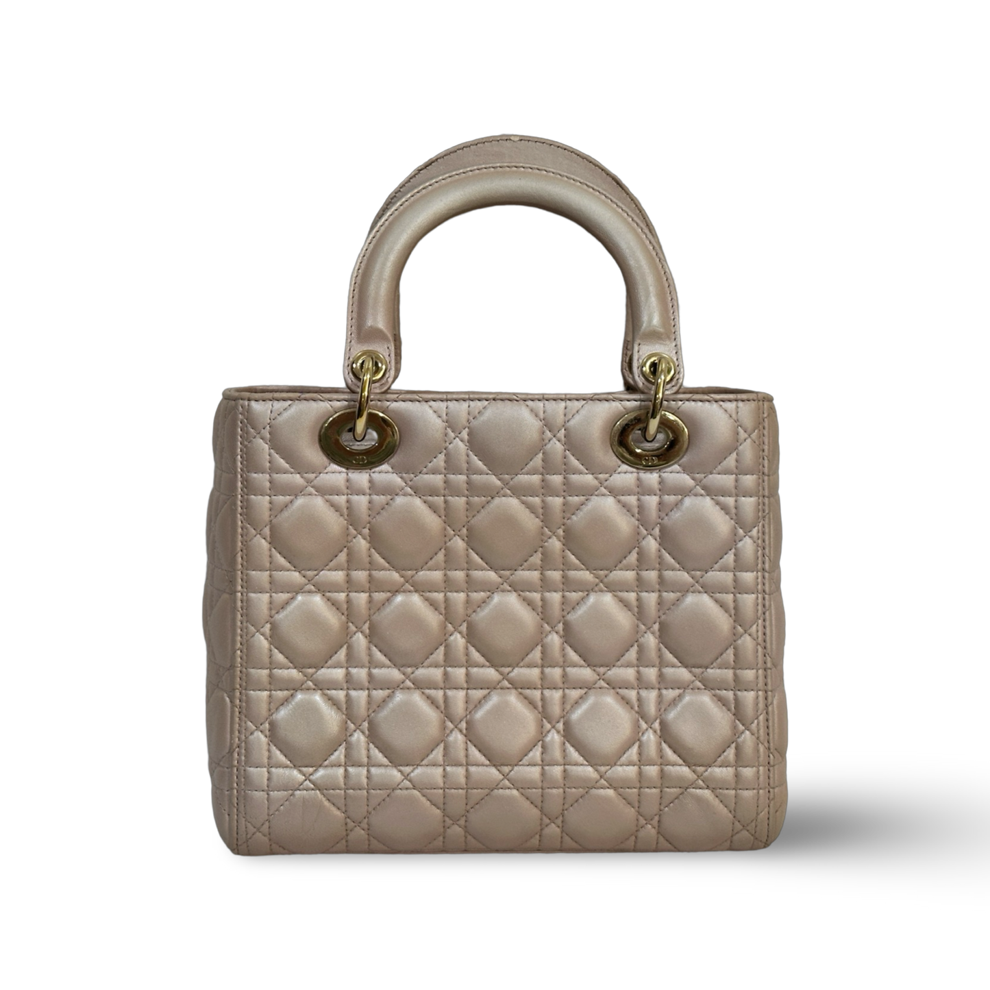 Dior Classic Lambskin Cannage Medium Lady Bag - SHW / Light Pink