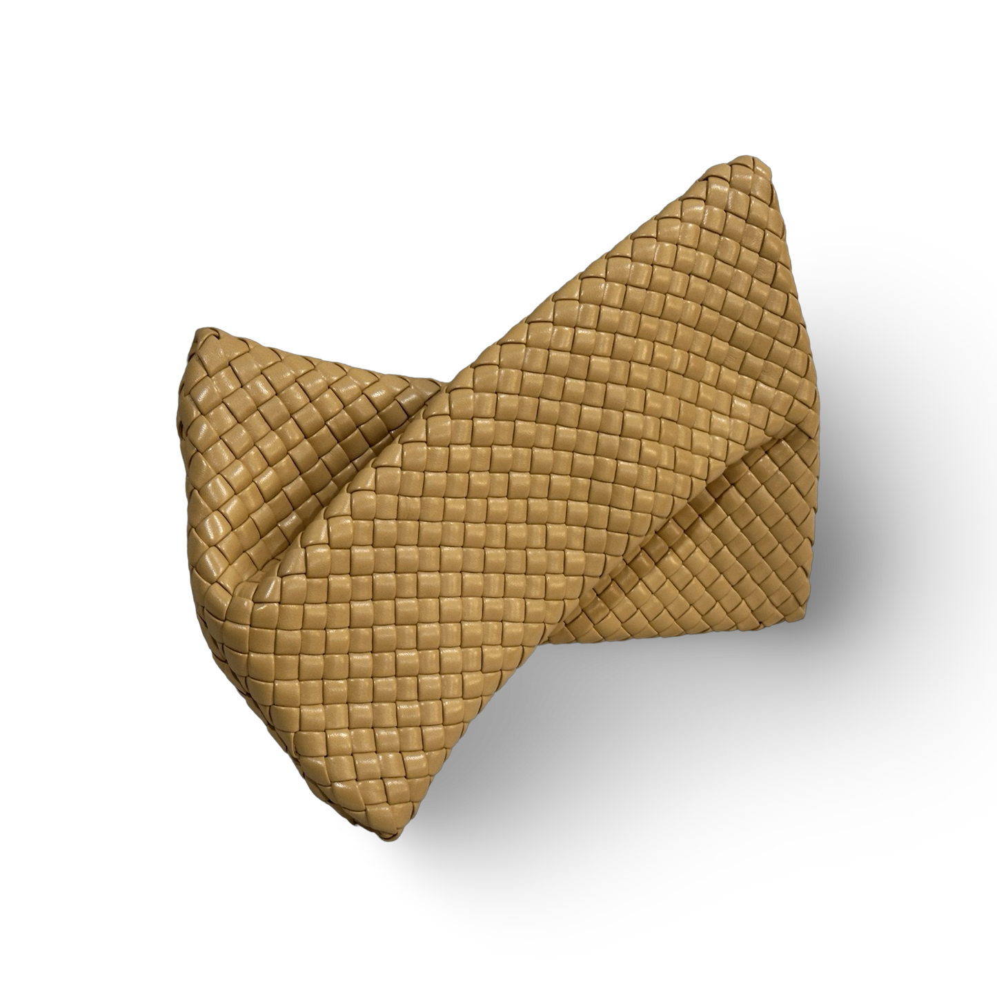 Bottega Venetta Crisscross Clutch Beige