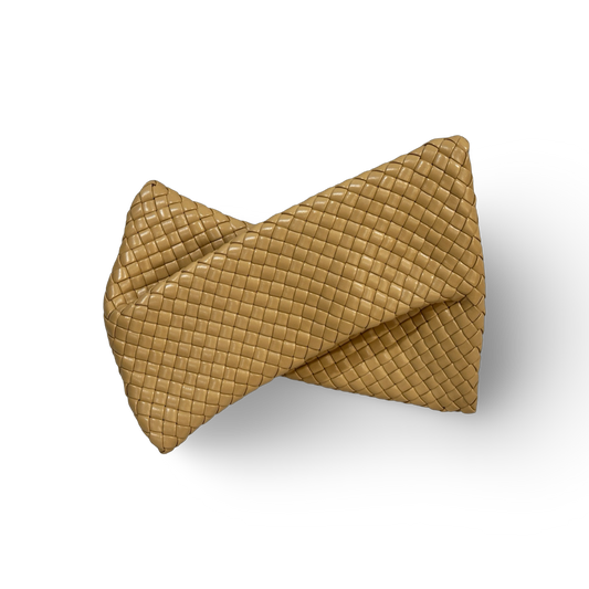 Bottega Venetta Crisscross Clutch Beige