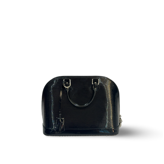 Louis Vuitton Patent Epi MM Alma Bag Black