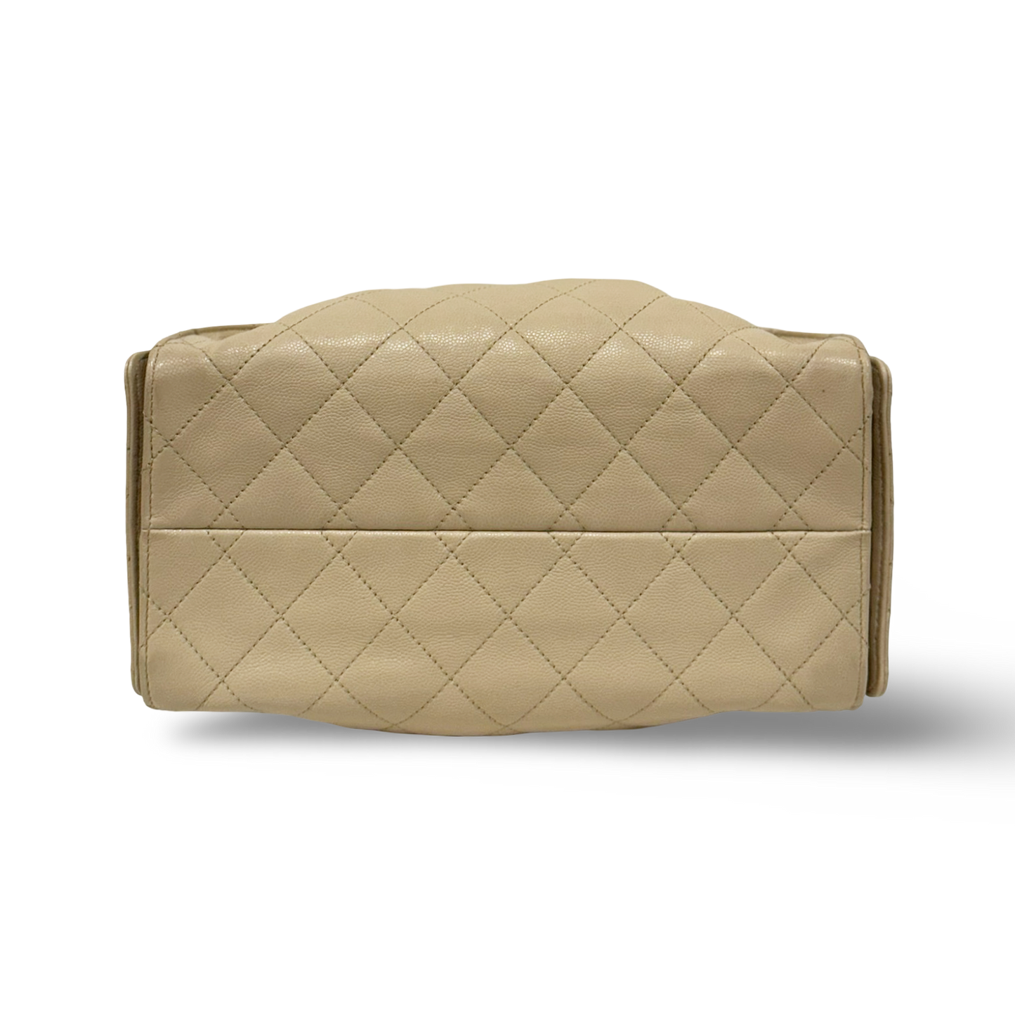 Chanel Quilted Caviar Small Chanel 25 Bag - GHW / Beige