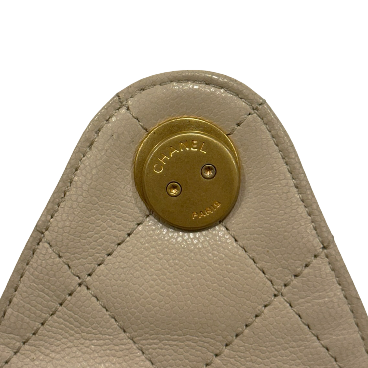 Chanel Quilted Caviar Small Chanel 25 Bag - GHW / Beige