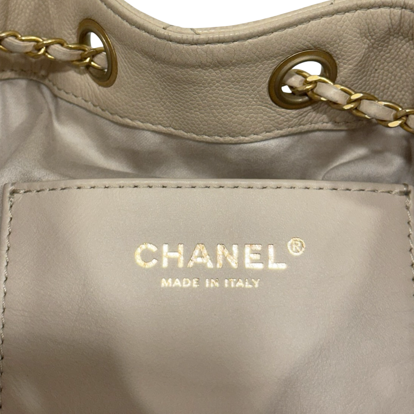 Chanel Quilted Caviar Small Chanel 25 Bag - GHW / Beige