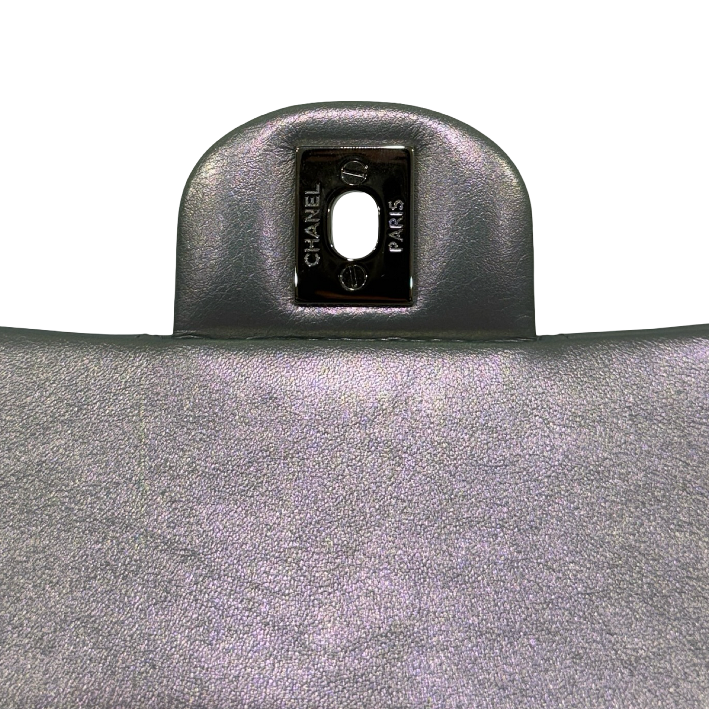 Chanel Quilted Lambskin Medium Iridescent Double Flap - SHW/ Sliver