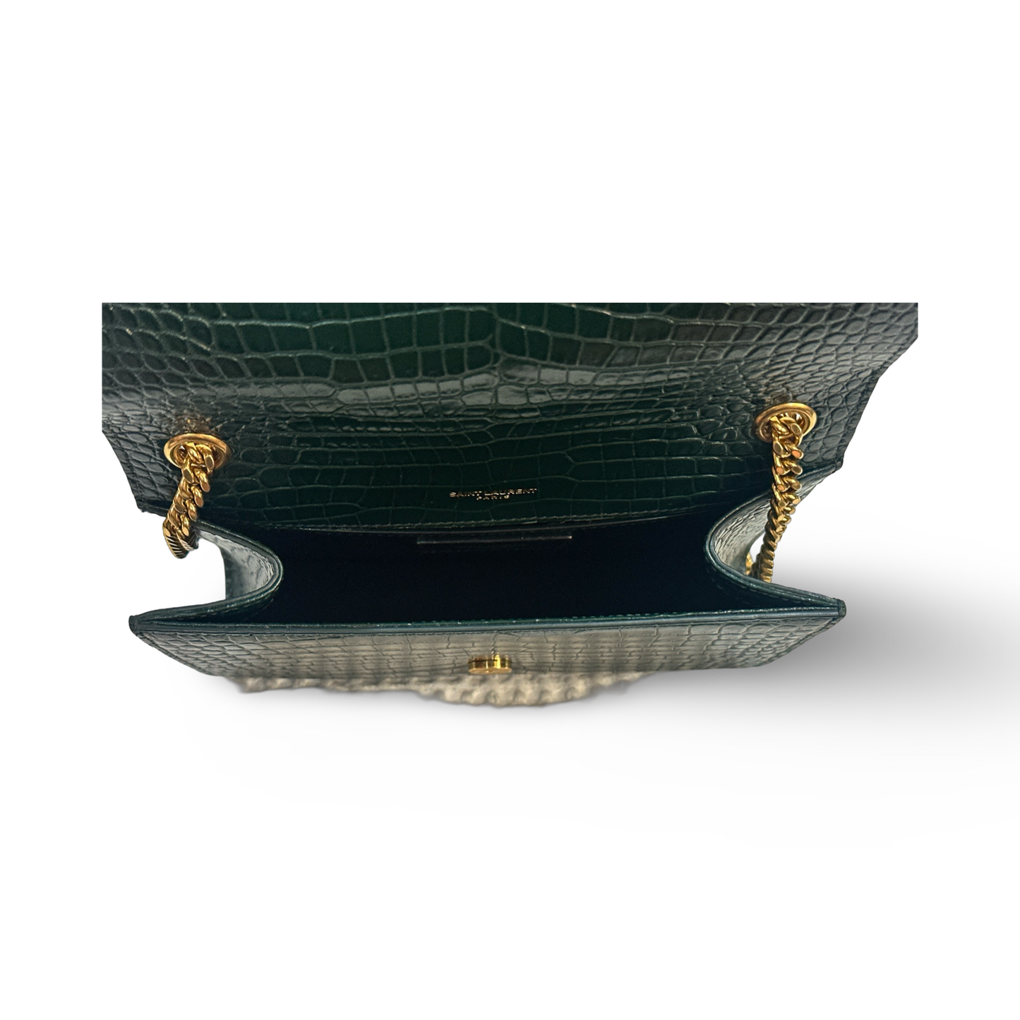 Saint Laurent Mini Monogram Kate Shoulder Bag Green