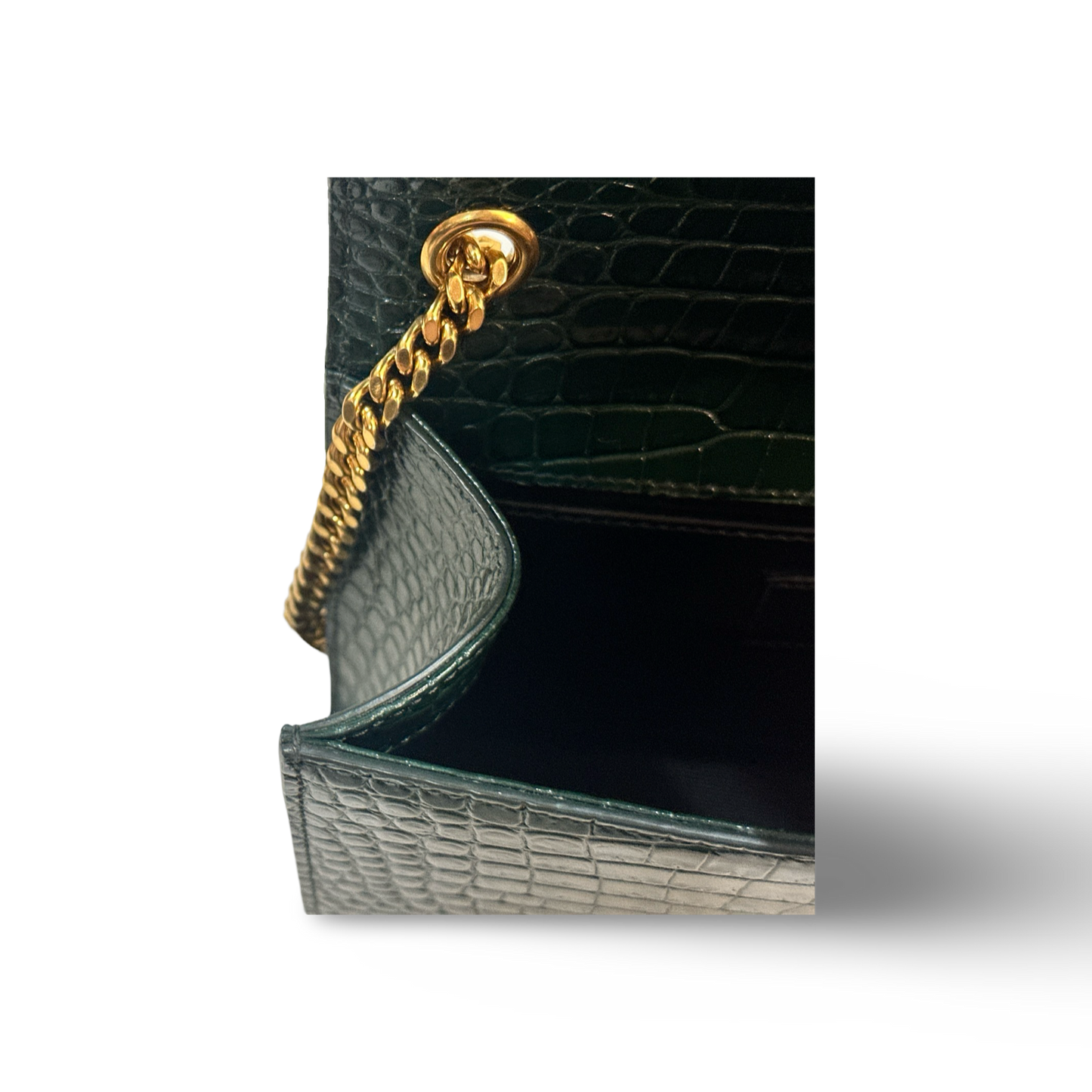Saint Laurent Mini Monogram Kate Shoulder Bag Green
