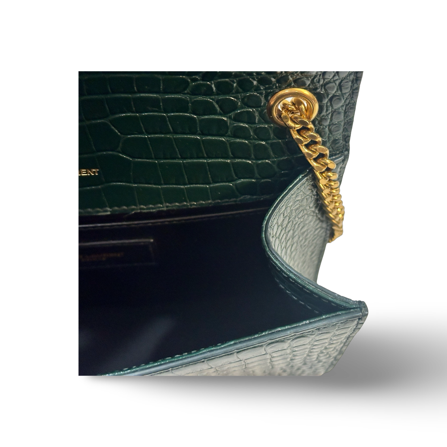 Saint Laurent Mini Monogram Kate Shoulder Bag Green