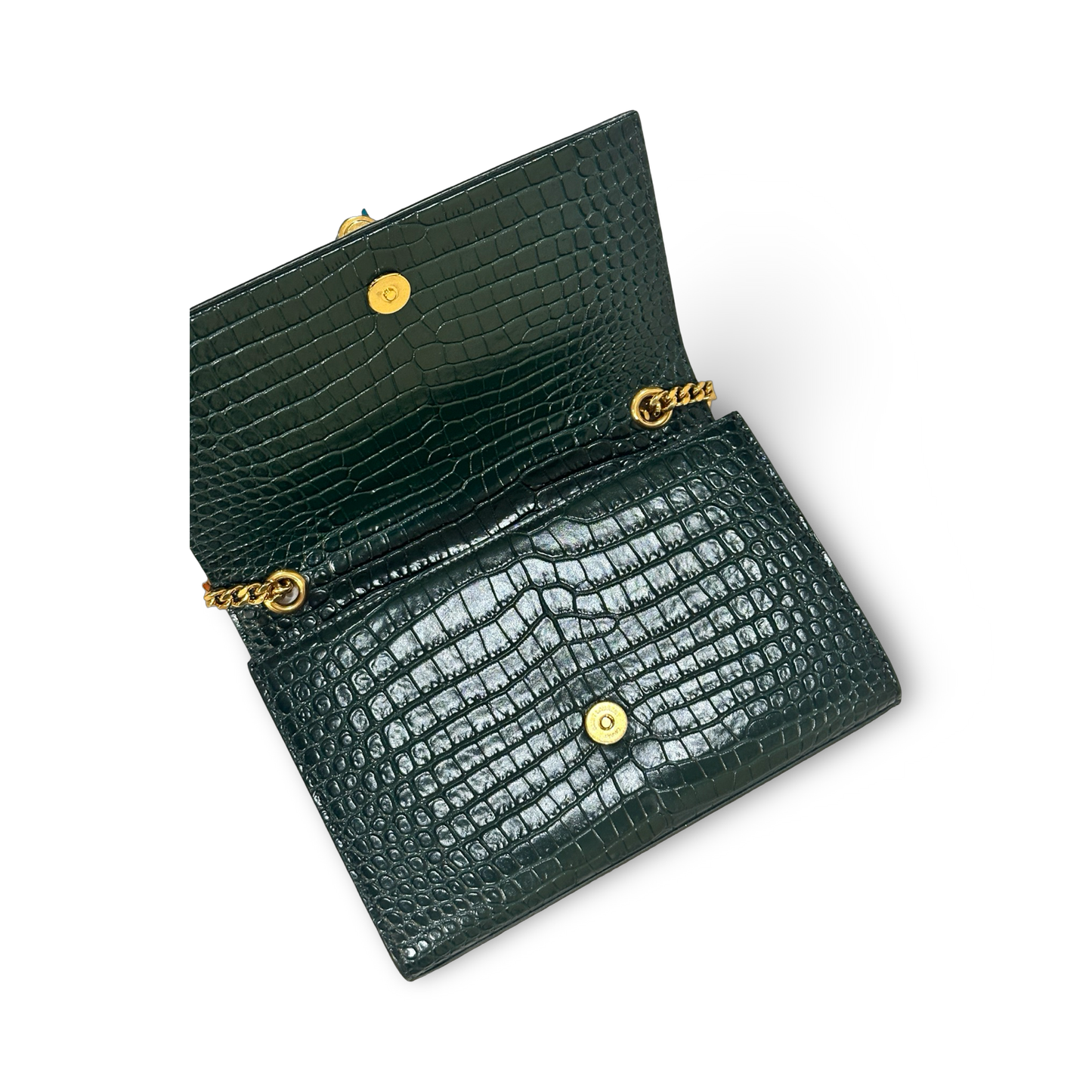 Saint Laurent Mini Monogram Kate Shoulder Bag Green