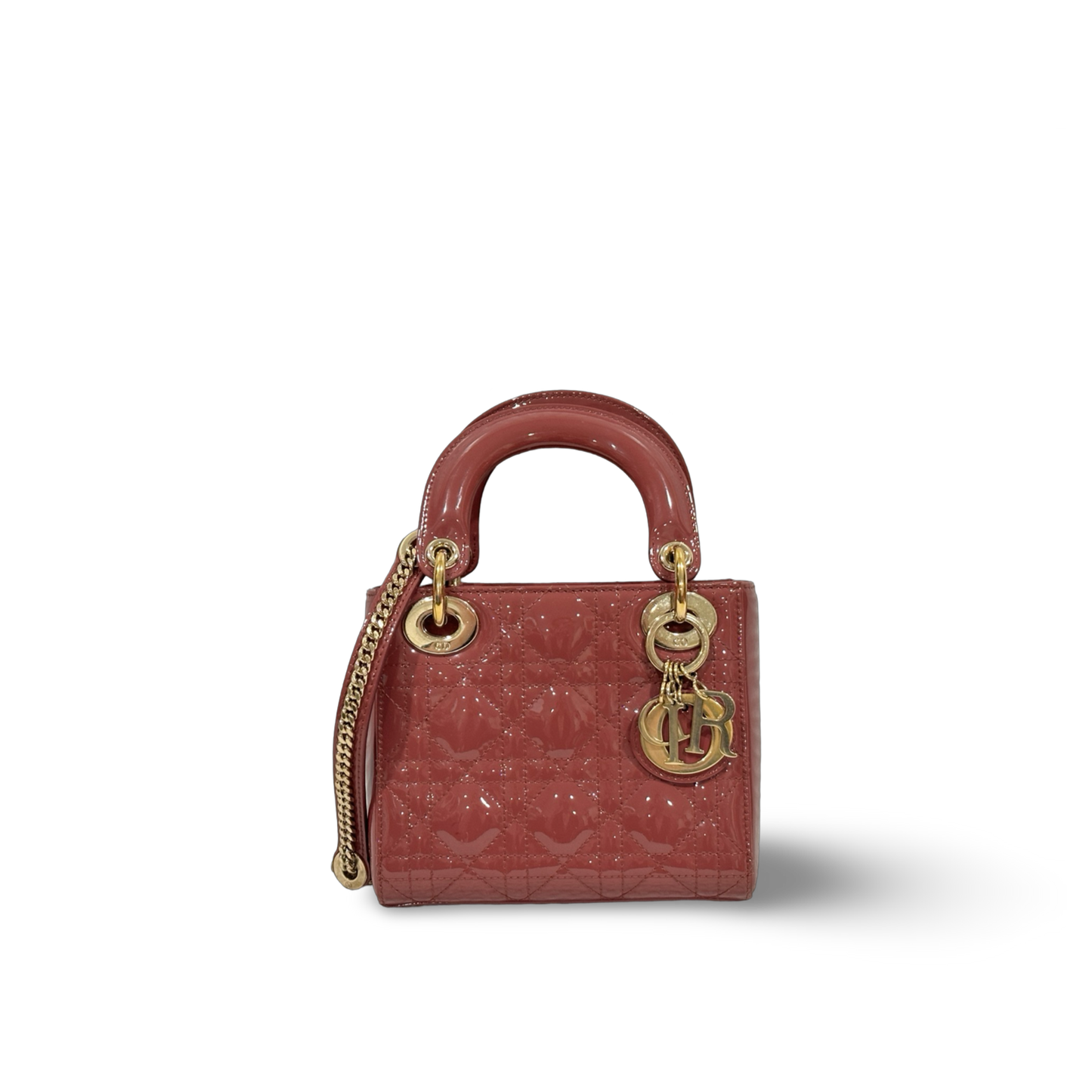 Dior Classic Mini Patent Lady Bag Rose Pink