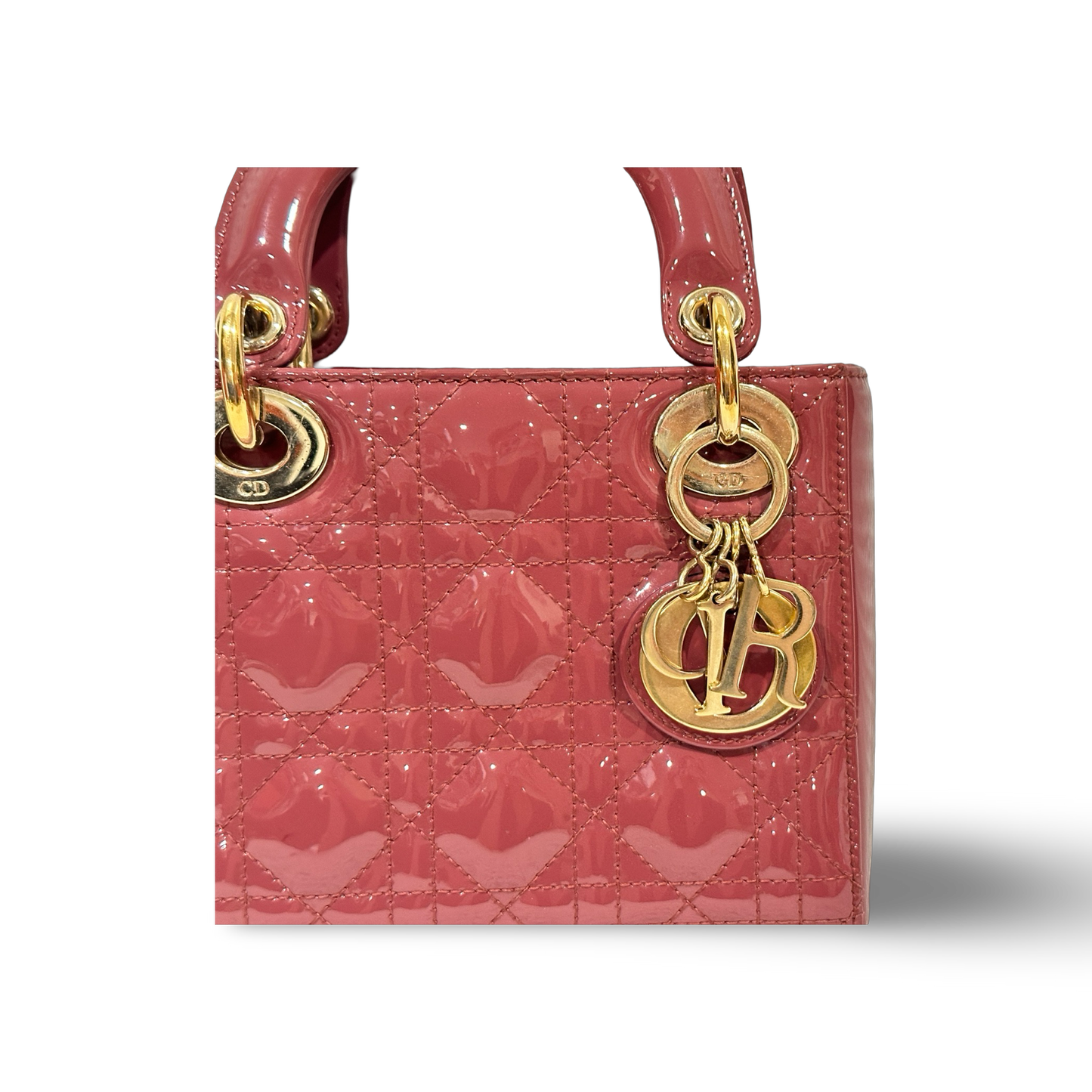 Dior Classic Mini Patent Lady Bag Rose Pink
