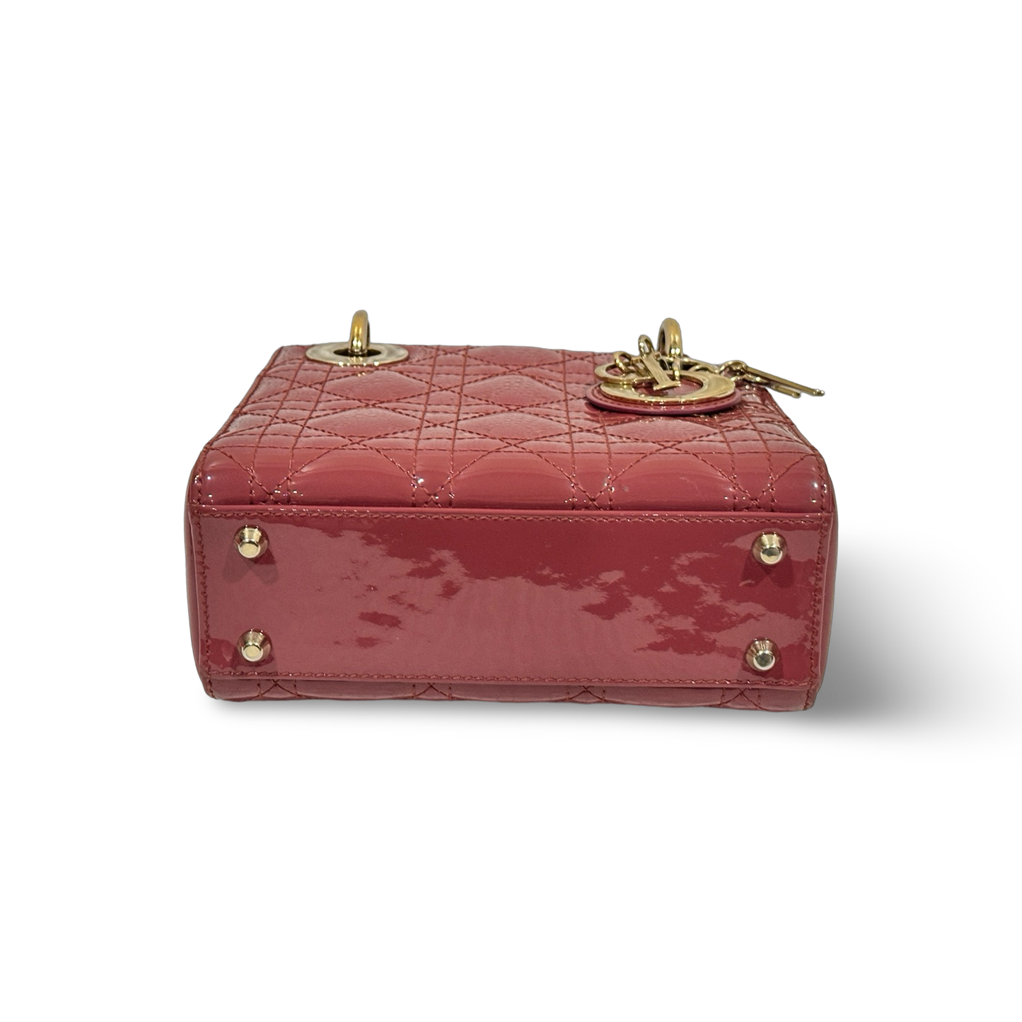 Dior Classic Mini Patent Lady Bag Rose Pink
