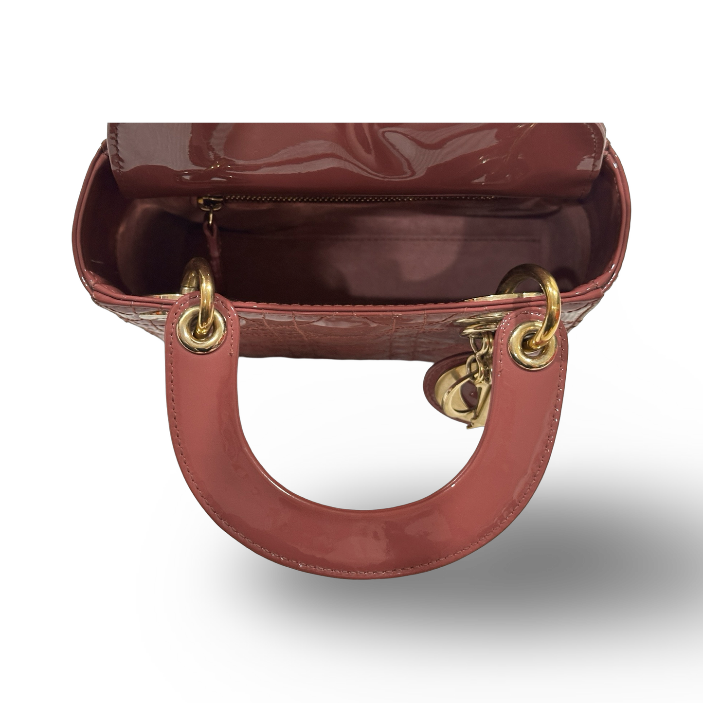 Dior Classic Mini Patent Lady Bag Rose Pink