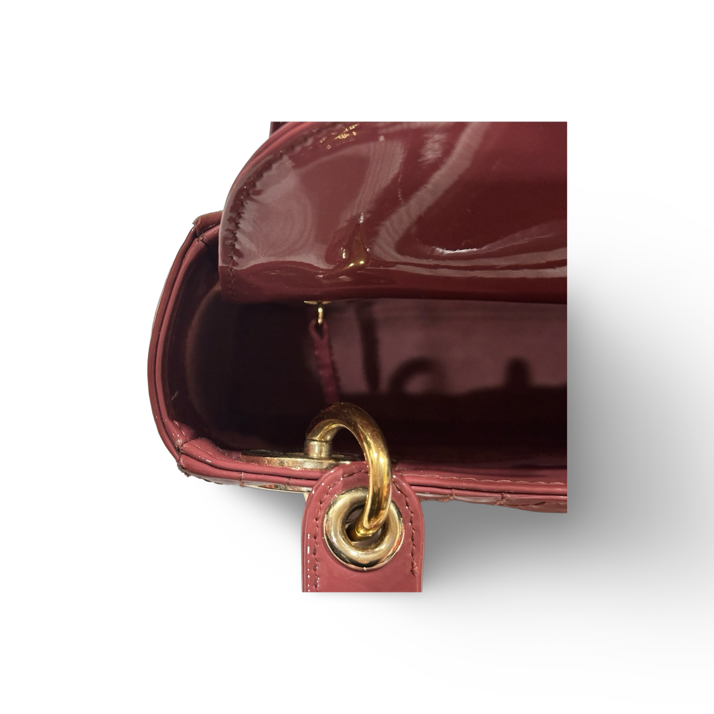 Dior Classic Mini Patent Lady Bag Rose Pink