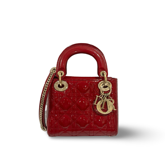 Dior Classic Patent Mini Lady Dior Bag