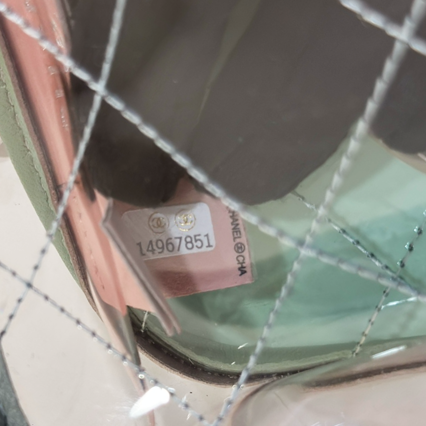 Chanel Quilted PVC Small Flap- SHW / Blue / Pink