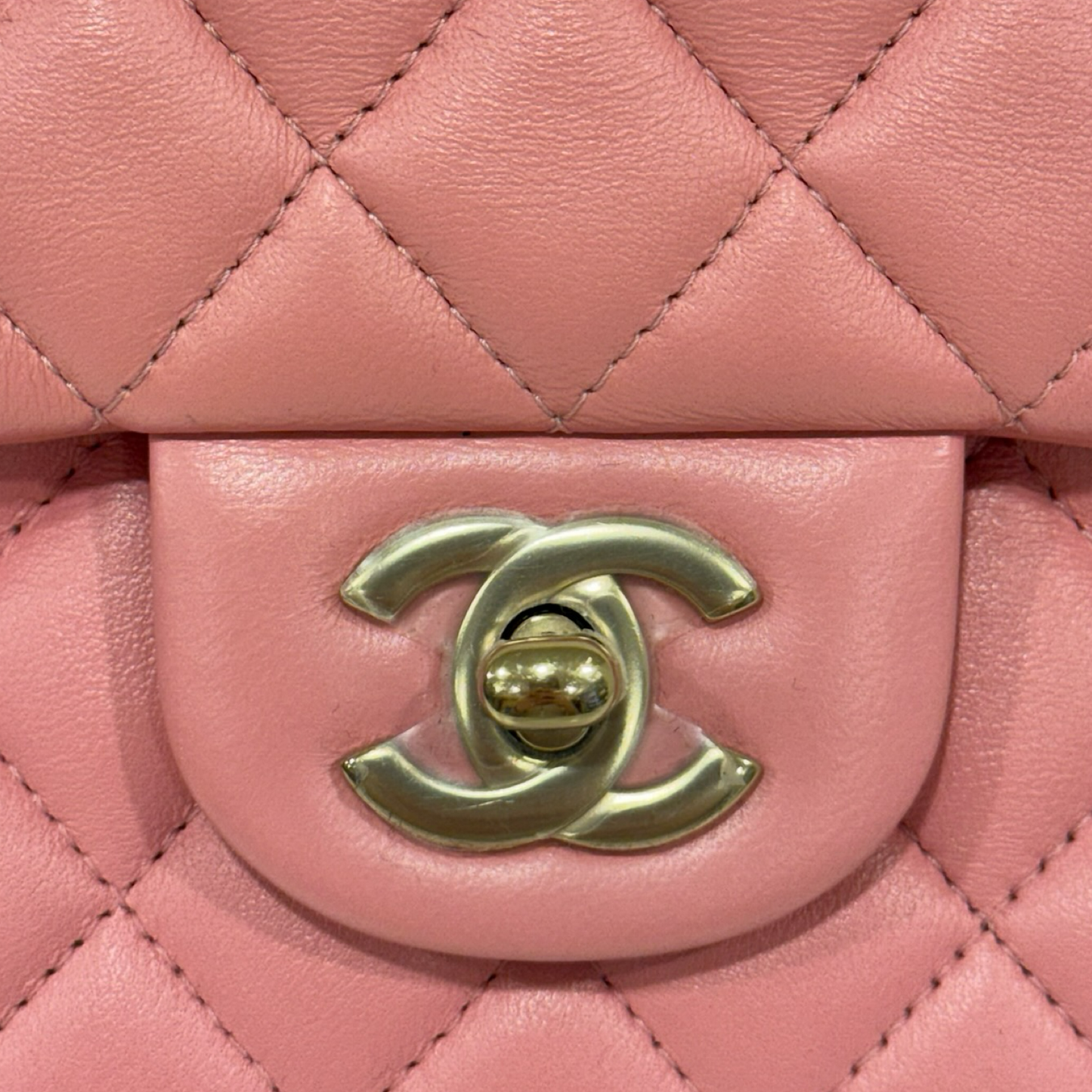 Chanel Quilted Lambskin Rectangular Mini Top Handle Flap - GHW / Pink
