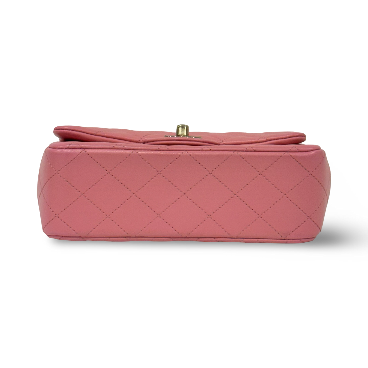 Chanel Quilted Lambskin Rectangular Mini Top Handle Flap - GHW / Pink