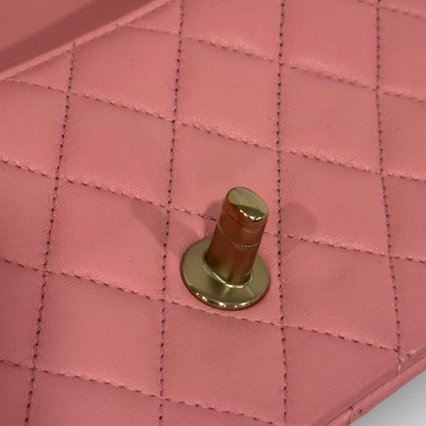 Chanel Quilted Lambskin Rectangular Mini Top Handle Flap - GHW / Pink