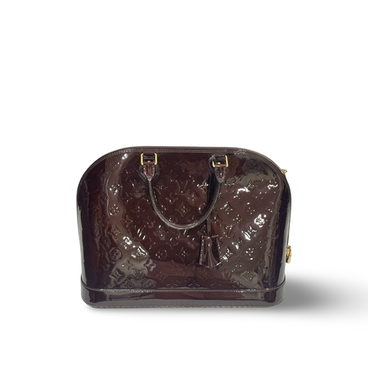 Louis Vuitton Patent GM Alma Bag - GHW / Burgundy