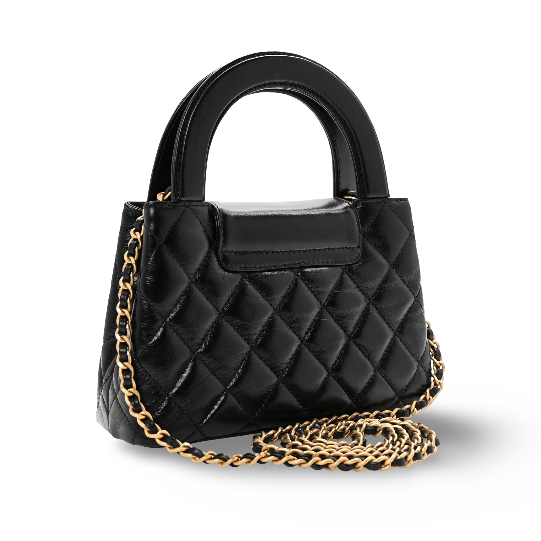 Chanel Shiny Lambskin Small Kelly Bag - GHW / Black