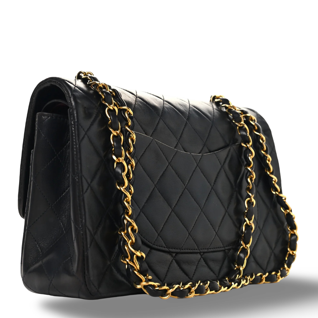 Chanel Vintage Quilted Lambskin Medium Double Flap - GHW/ Black