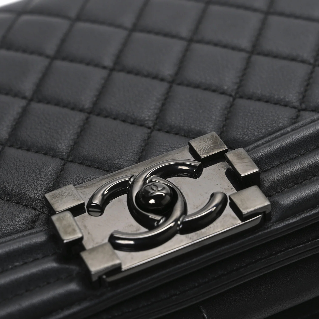 Chanel Quilted Calfskin So Black Medium Boy Bag - BHW/ Black