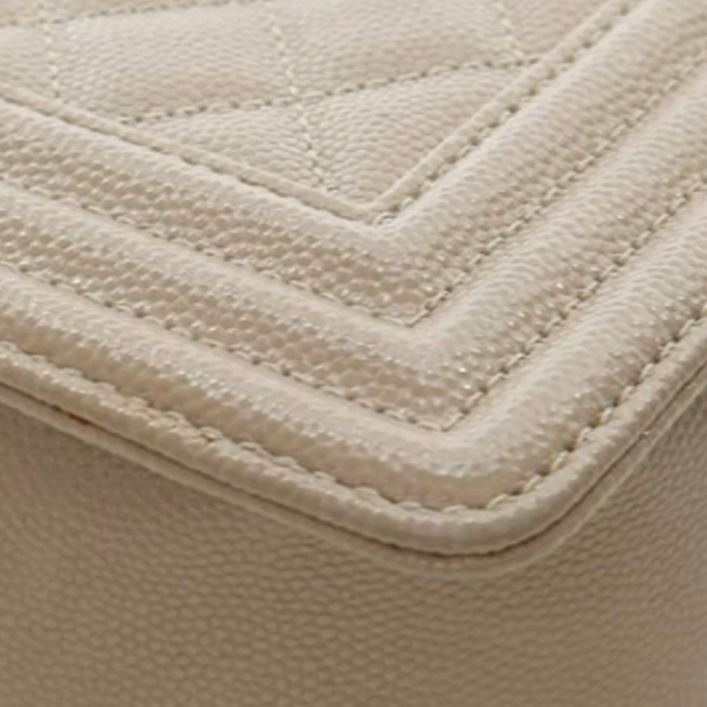 Chanel Quilted Caviar Medium Boy Bag- GHW / Beige