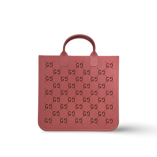 Gucci Kids' Monogram Top-Handle Rubber Tote Bag - Pink