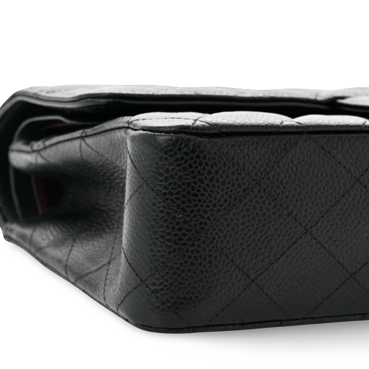 Chanel Qulied Lambskin Medium Double Flap - Black / GHW