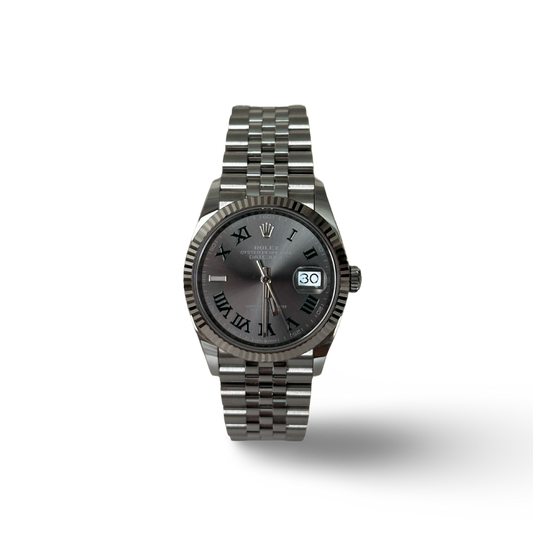 Rolex Stainless Steel 36mm Oyster Perpetual Wimbledon Datejust Watch