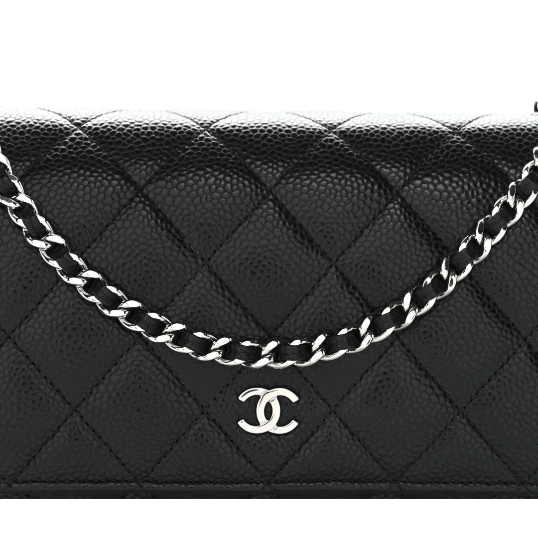Chanel Quilted Caviar WOC - SHW/ Black