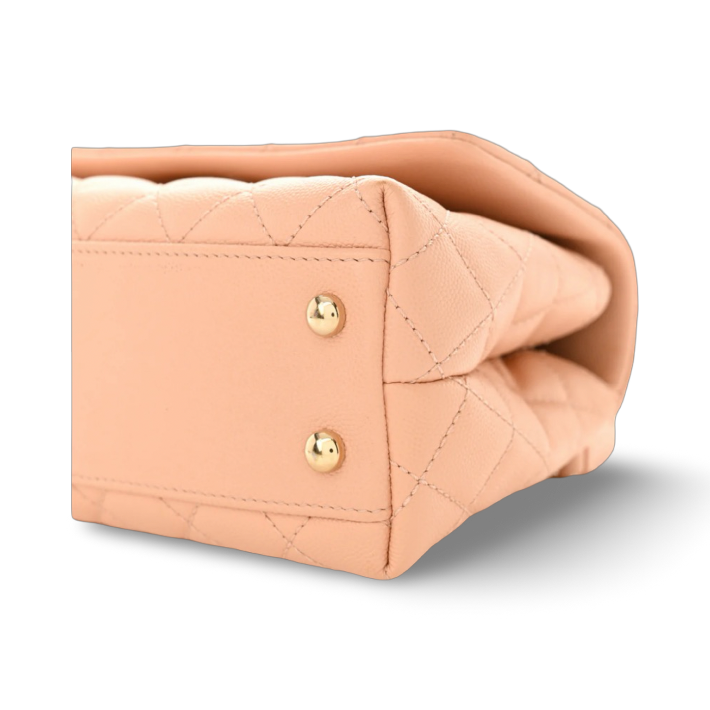 Chanel Quilted Caviar Mini Coco Handle Bag - GHW / Light Beige