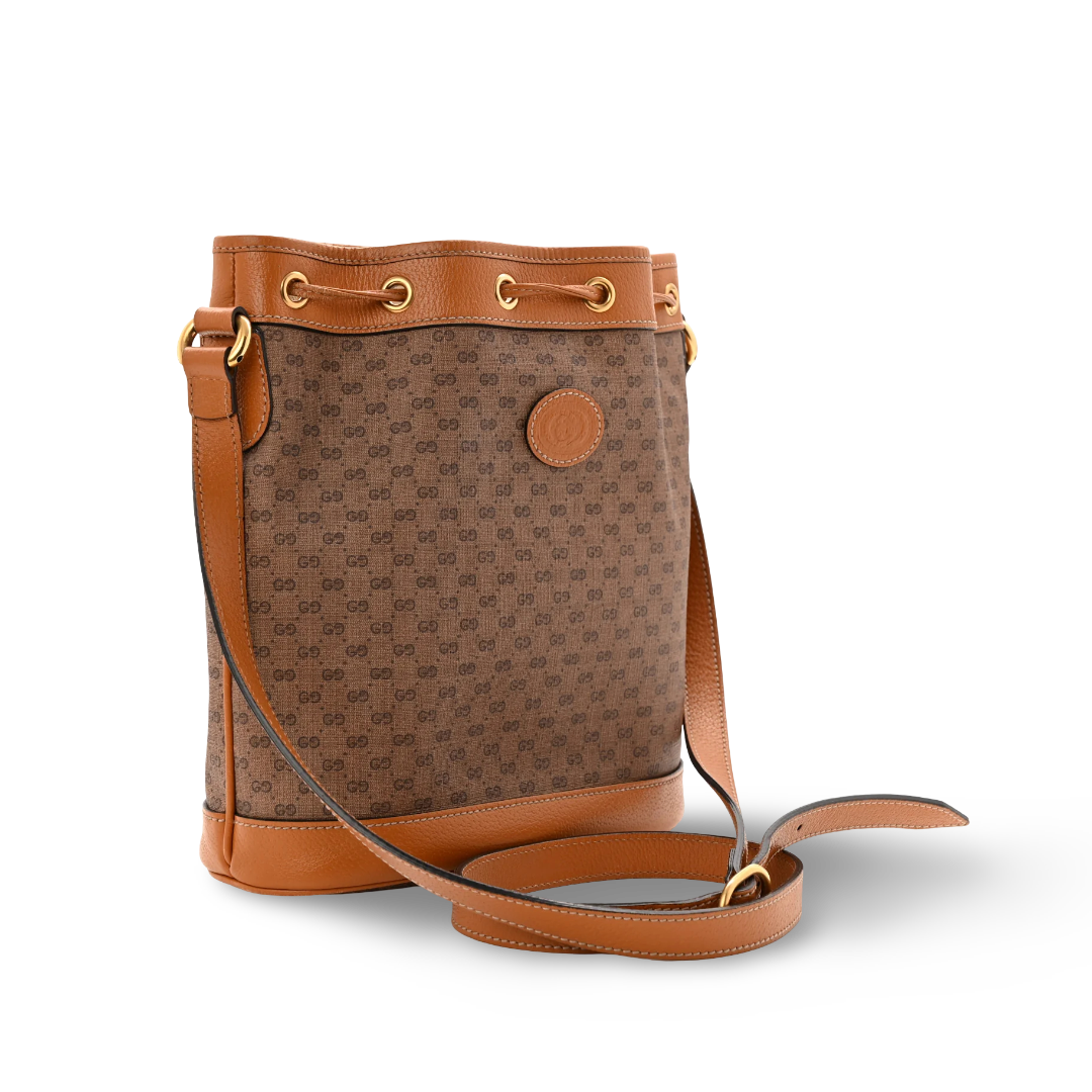 Gucci X DISNEY Mini Vintage GG Supreme Monogram Bucket Bag - GHW /Beige
