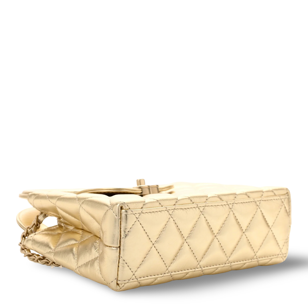 Chanel Quilted Shinny Calfskin 25C Small Kelly Bag - GHW / Gold