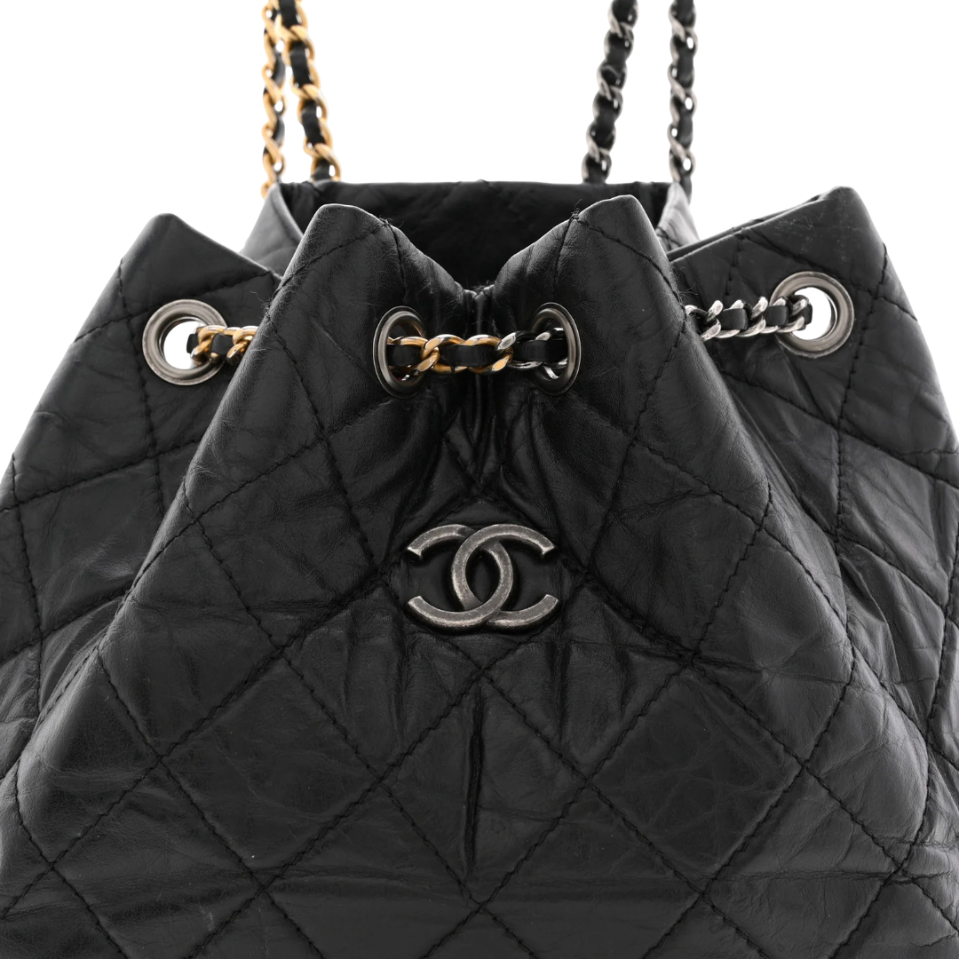 Chanel  Quilted Aged Calfskin Small Gabrielle Backpack - Muti-HW/ Black