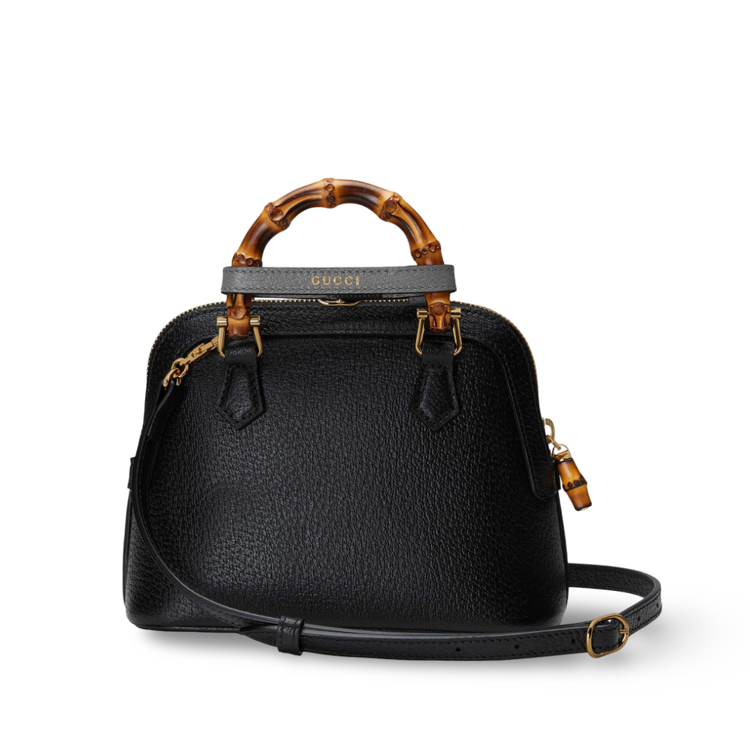 Gucci Quilted Leather Mini Diana Zip Tote Bag - GHW/ Black