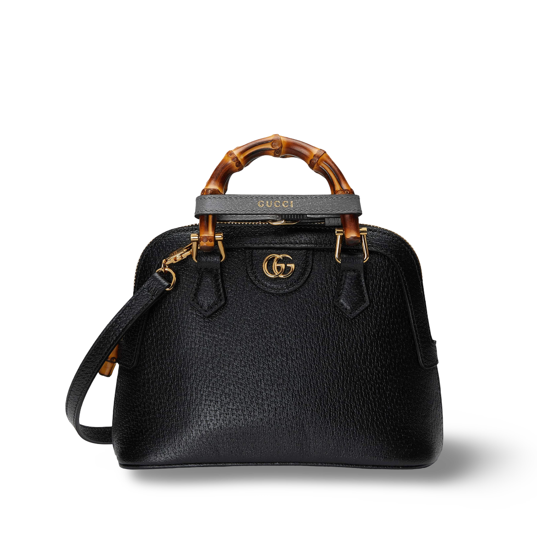 Gucci Quilted Leather Mini Diana Zip Tote Bag - GHW/ Black