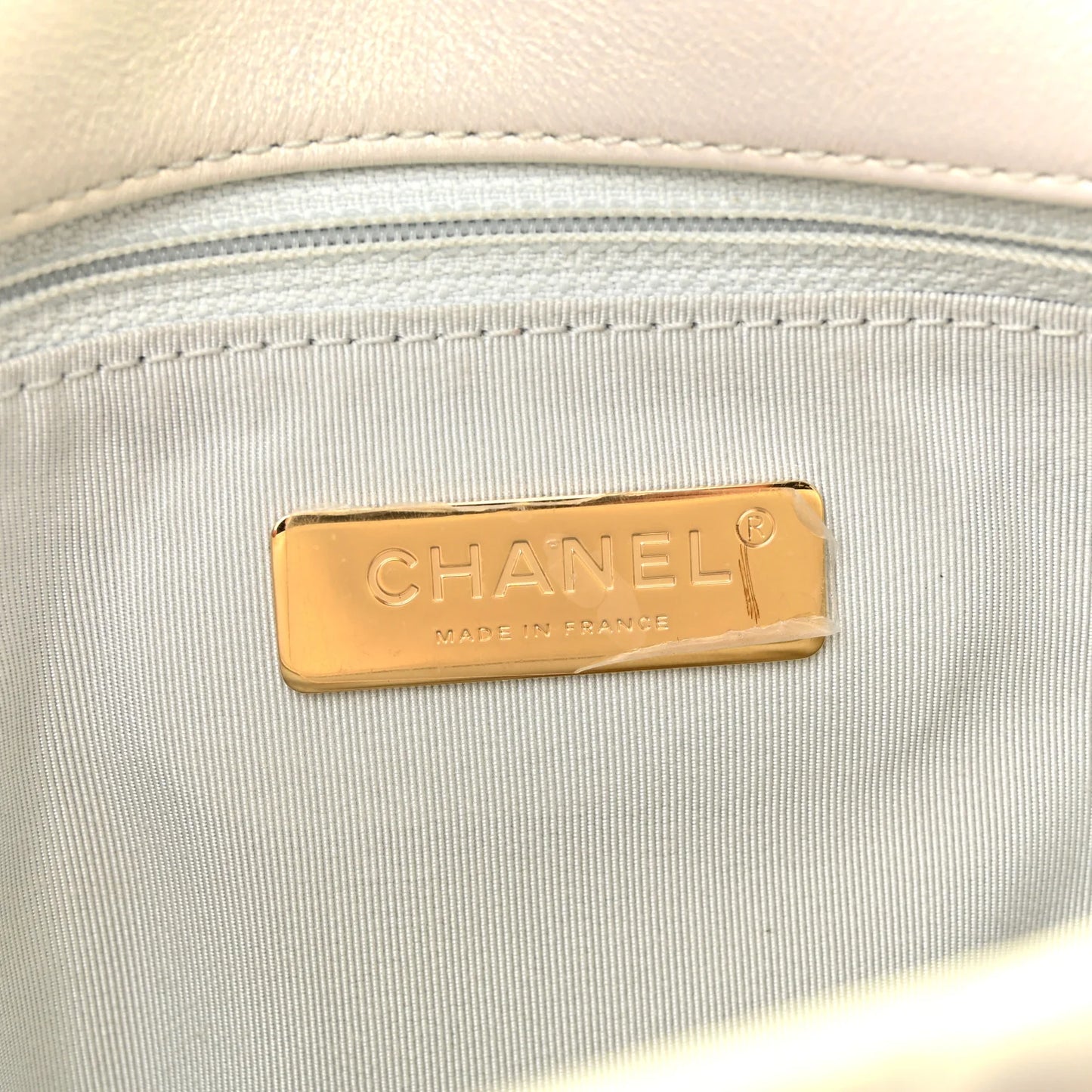 Chanel Quilted Calfskin Iridescent Medium 19Bag - GHW/White