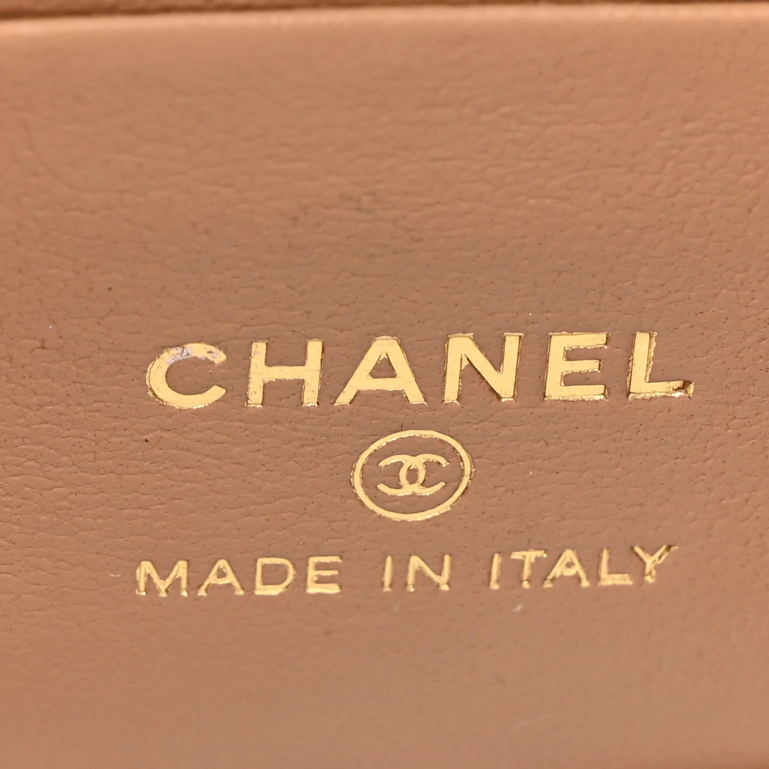 Chanel Quilted Caviar Small Tophandle Pocket Vanity Case - GHW / Caramel