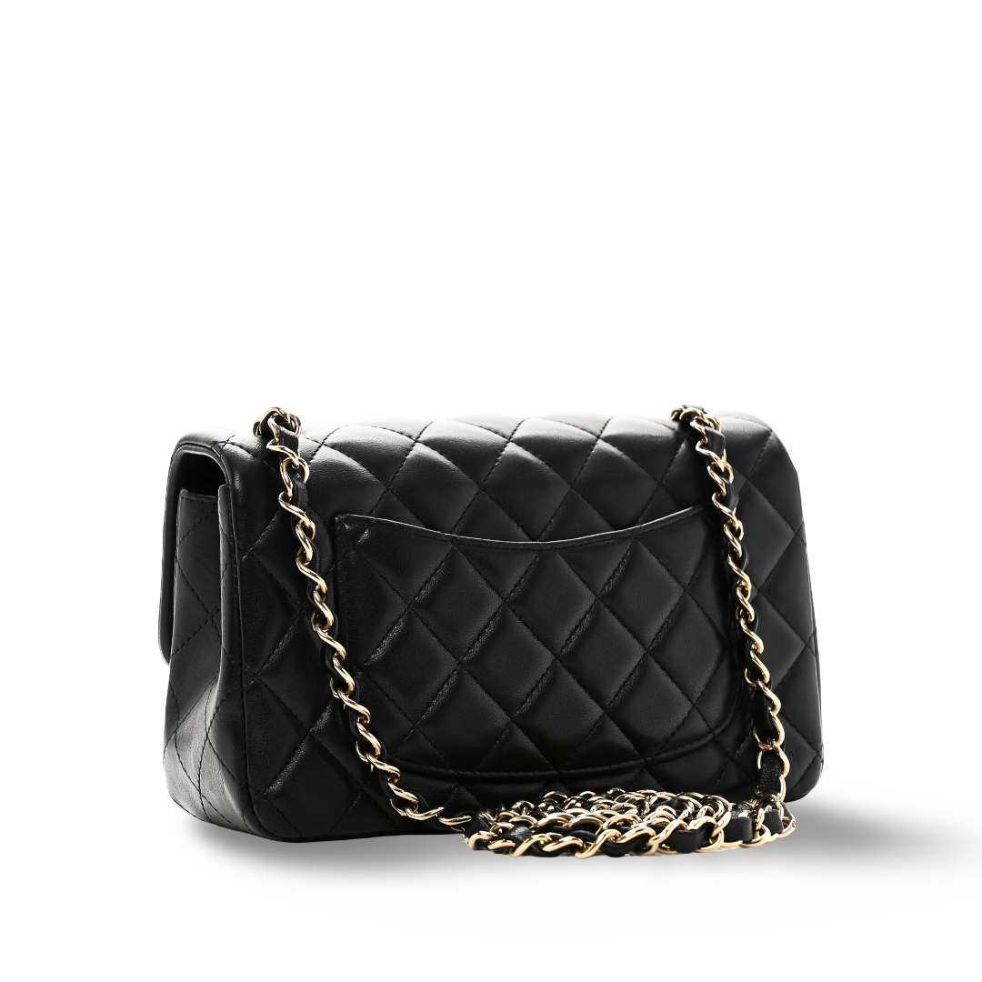 Chanel Quilted Lambskin Mini Rectangular Flap - SHW/Black
