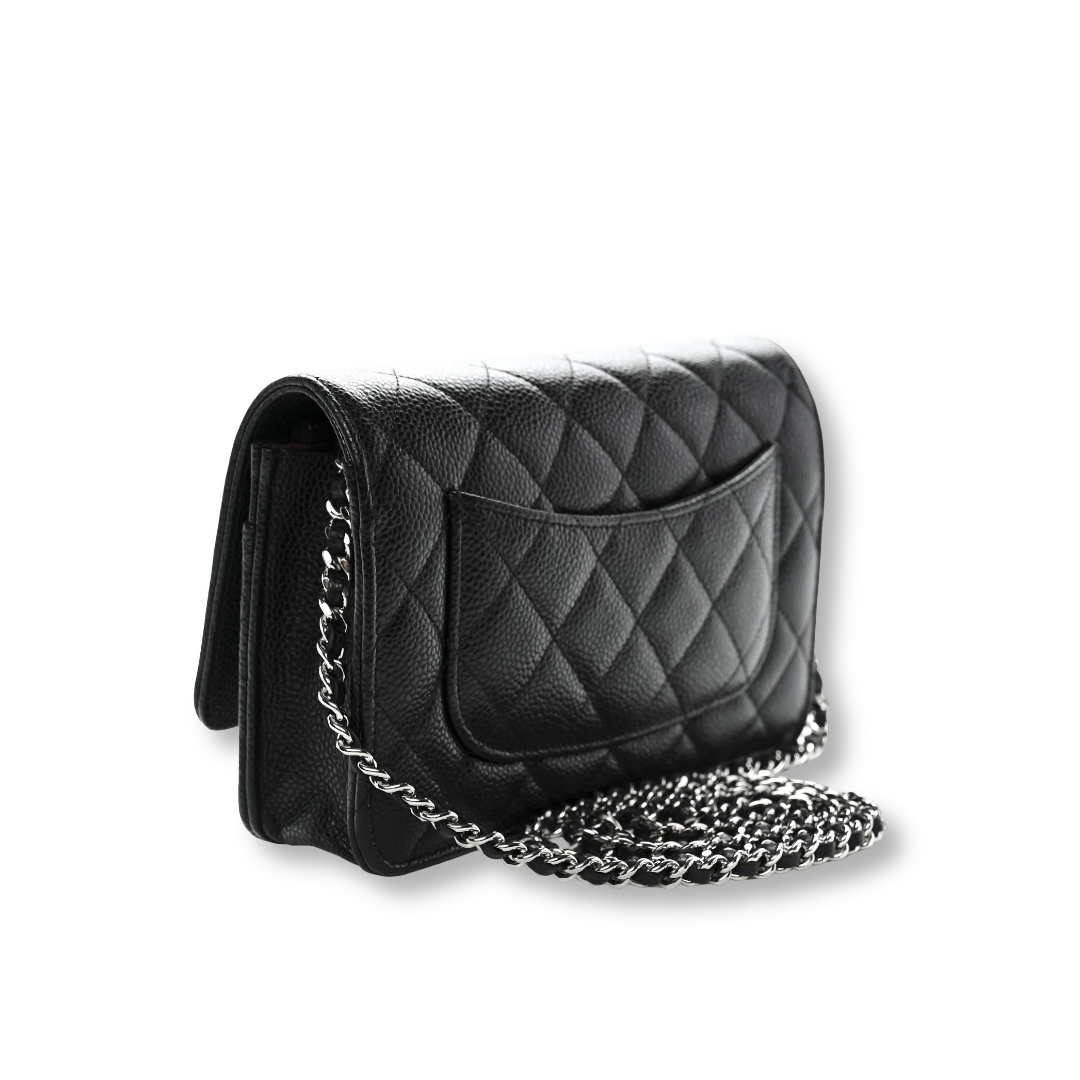 Chanel Quilted Caviar WOC - SHW/ Black