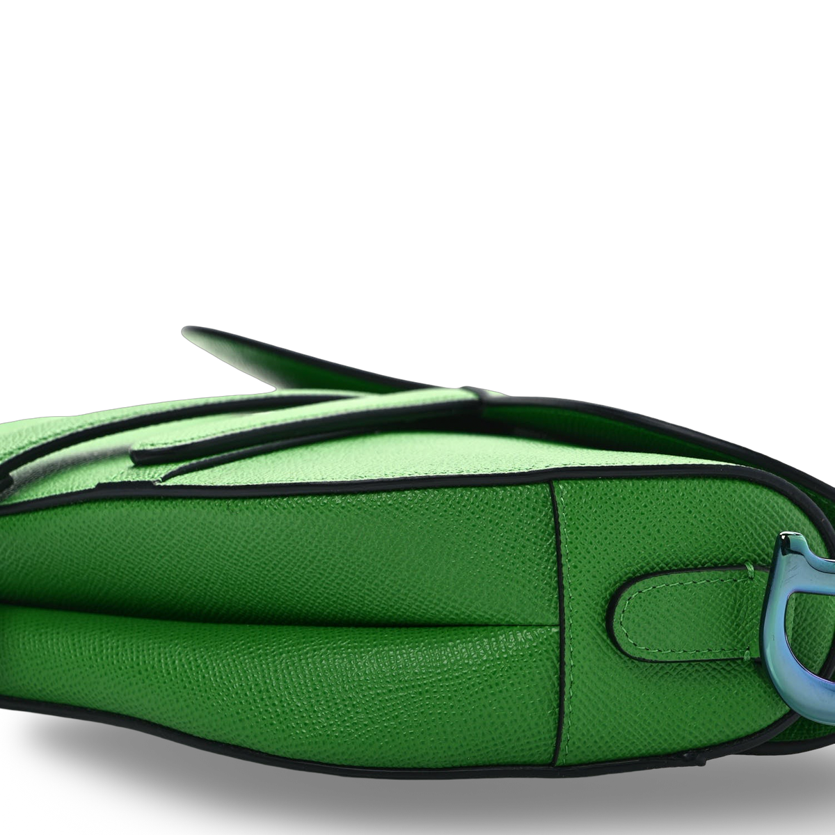 Dior Grained Calfskin Medium Saddle Bag - Metallic/ Green