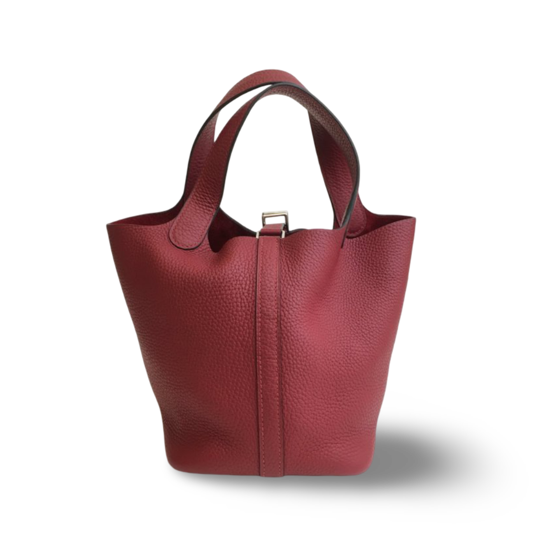 Hermes Taurillon Clemence Picotin Lock 18 PM - PHW / Rouge