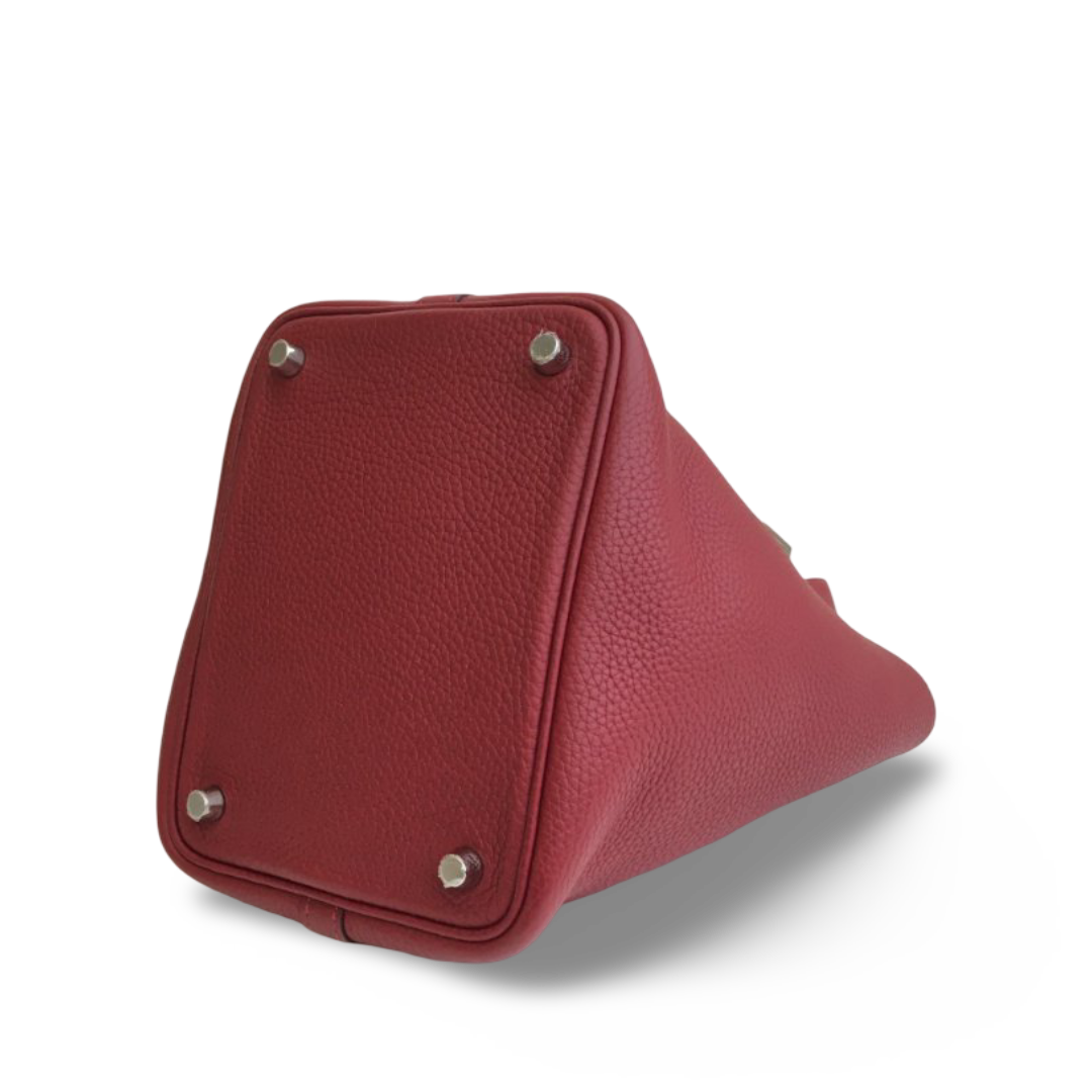 Hermes Taurillon Clemence Picotin Lock 18 PM - PHW / Rouge