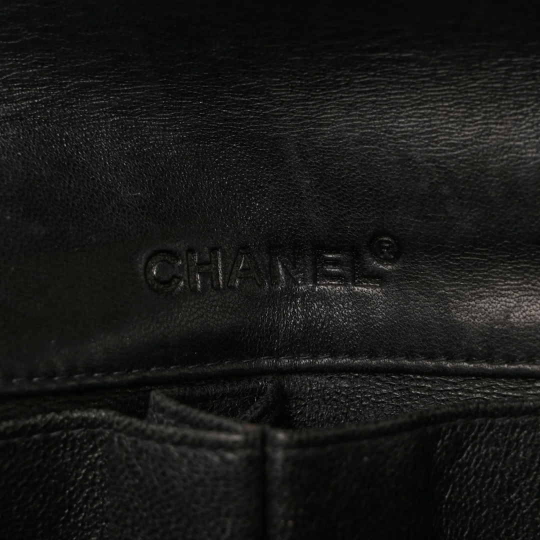 Chanel Quilted Patent East West Chocolate Bar Flap - SHW/ Black