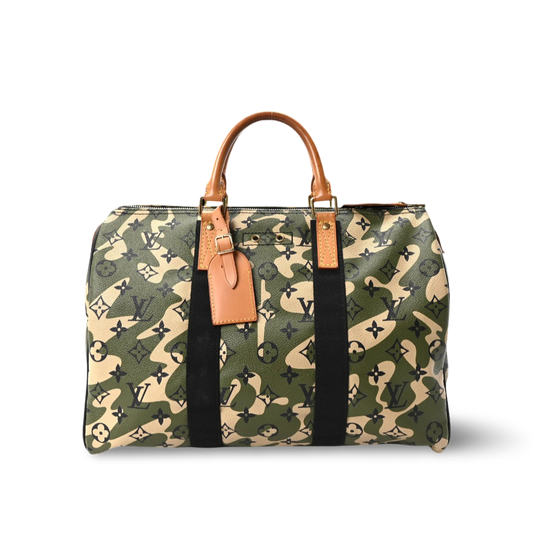 Louis Vuitton Monogram Camouflage Speedy 35 Bag - GHW/ Geen