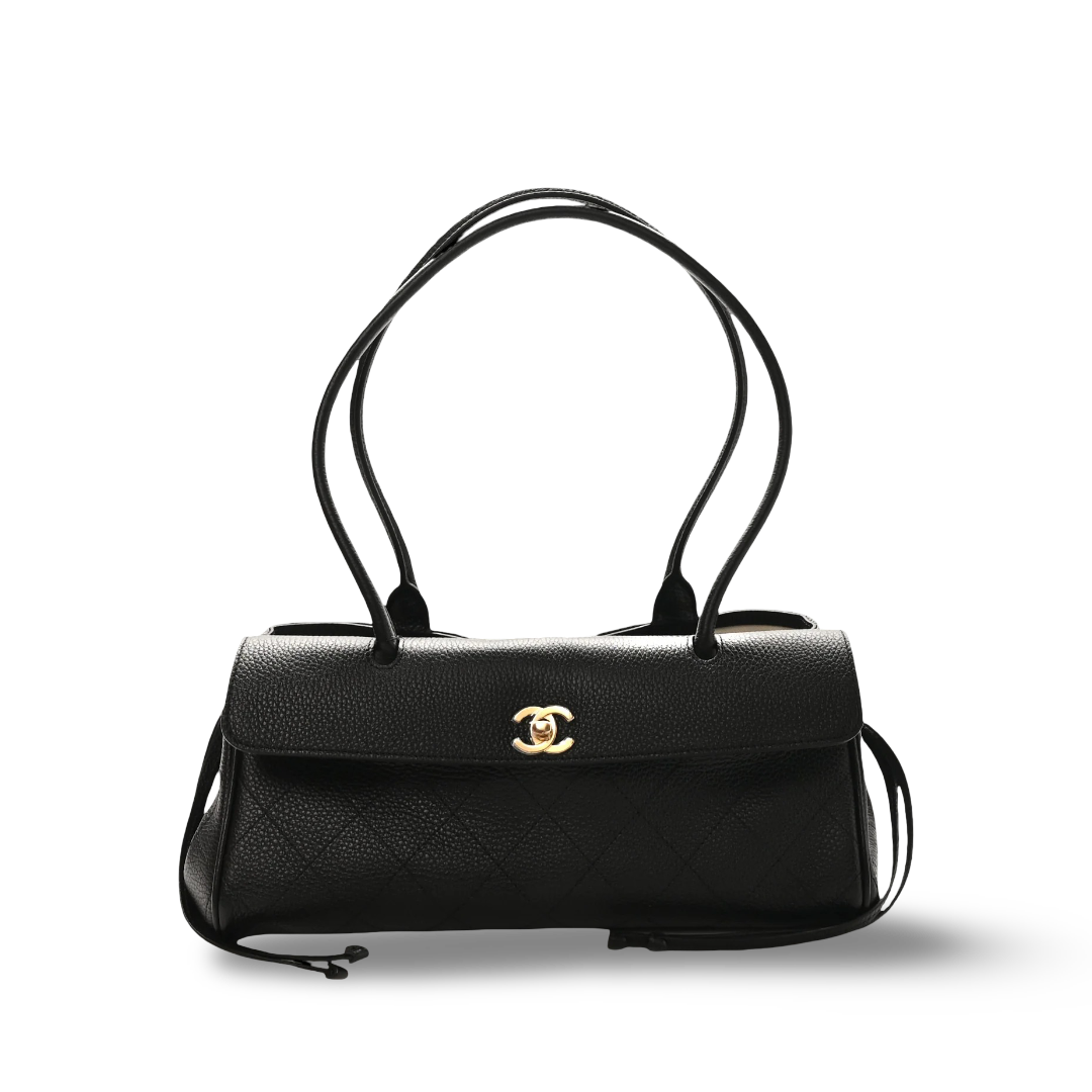 Chanel Quitled Caviar 26S Shoulder Tote - GHW/ Black